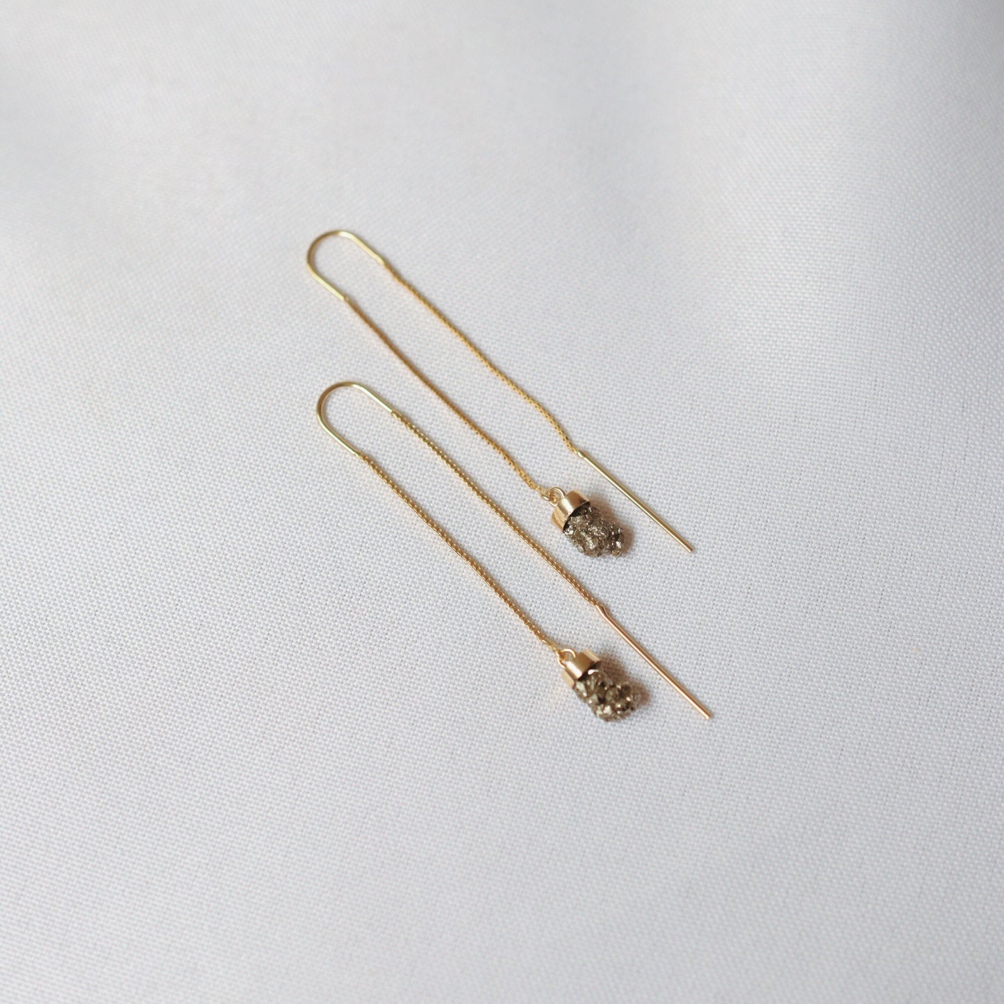 Double Chain Earrings - Pyrite
